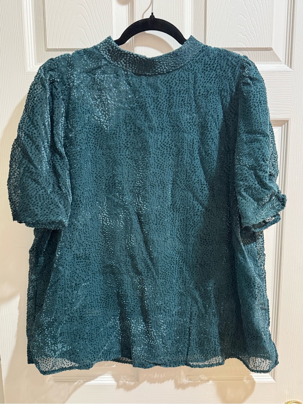 Maurices Teal Textured Puff-Sleeve Women's Top sz 0X